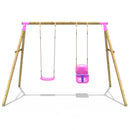 Rebo Wooden Garden Swing Sets - Luna Pink