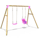 Rebo Wooden Garden Swing Sets - Luna Pink