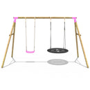 Rebo Wooden Garden Swing Sets - Meteorite Pink