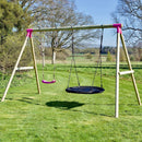 Rebo Wooden Garden Swing Sets - Meteorite Pink
