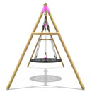 Rebo Wooden Garden Swing Sets - Meteorite Pink