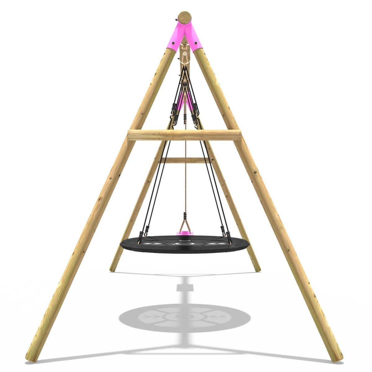 Rebo Wooden Garden Swing Sets - Meteorite Pink