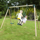 Rebo Wooden Garden Swing Sets - Neptune