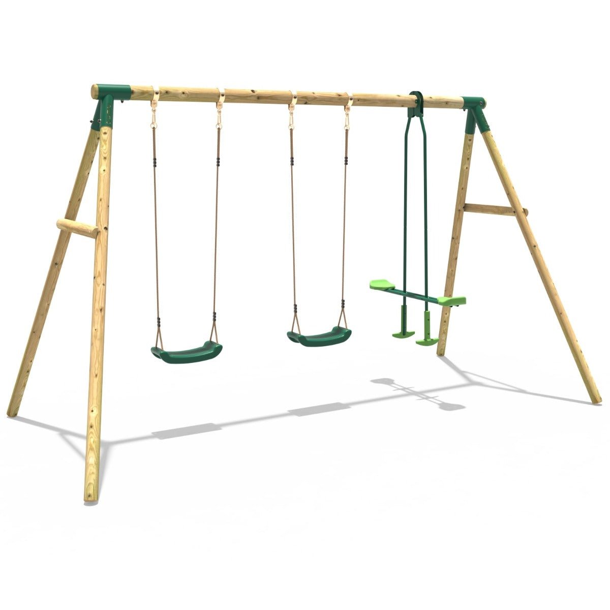 Rebo Wooden Garden Swing Sets - Neptune