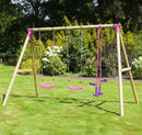 Rebo Wooden Garden Swing Sets - Neptune Pink