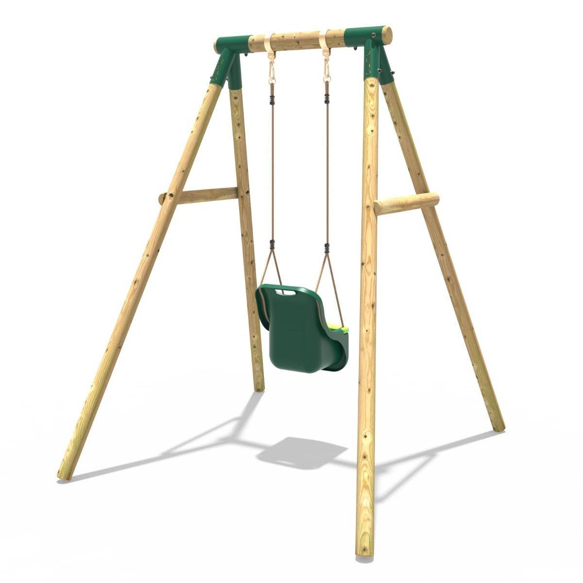 Rebo Wooden Single Garden Swing Set - Baby Seat - Pluto