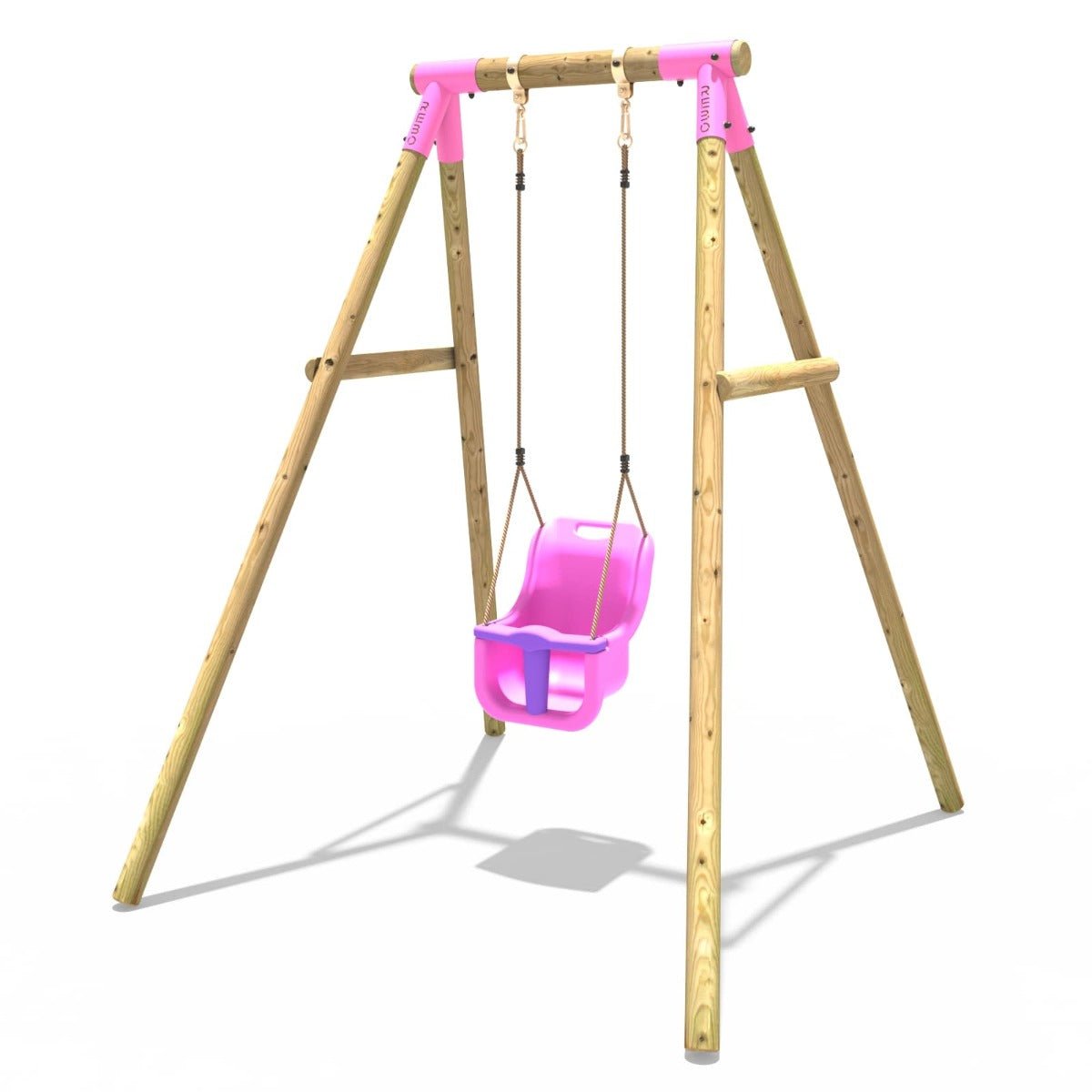 Rebo Wooden Garden Swing Sets - Pluto Pink