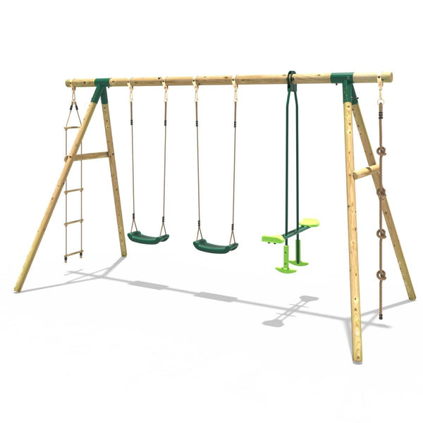 Rebo Wooden Garden Swing Sets - Saturn