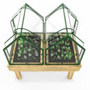 Rebo Wooden Learn and Grow Planter Double with Greenhouse