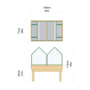 Rebo Wooden Learn and Grow Planter Double with Greenhouse