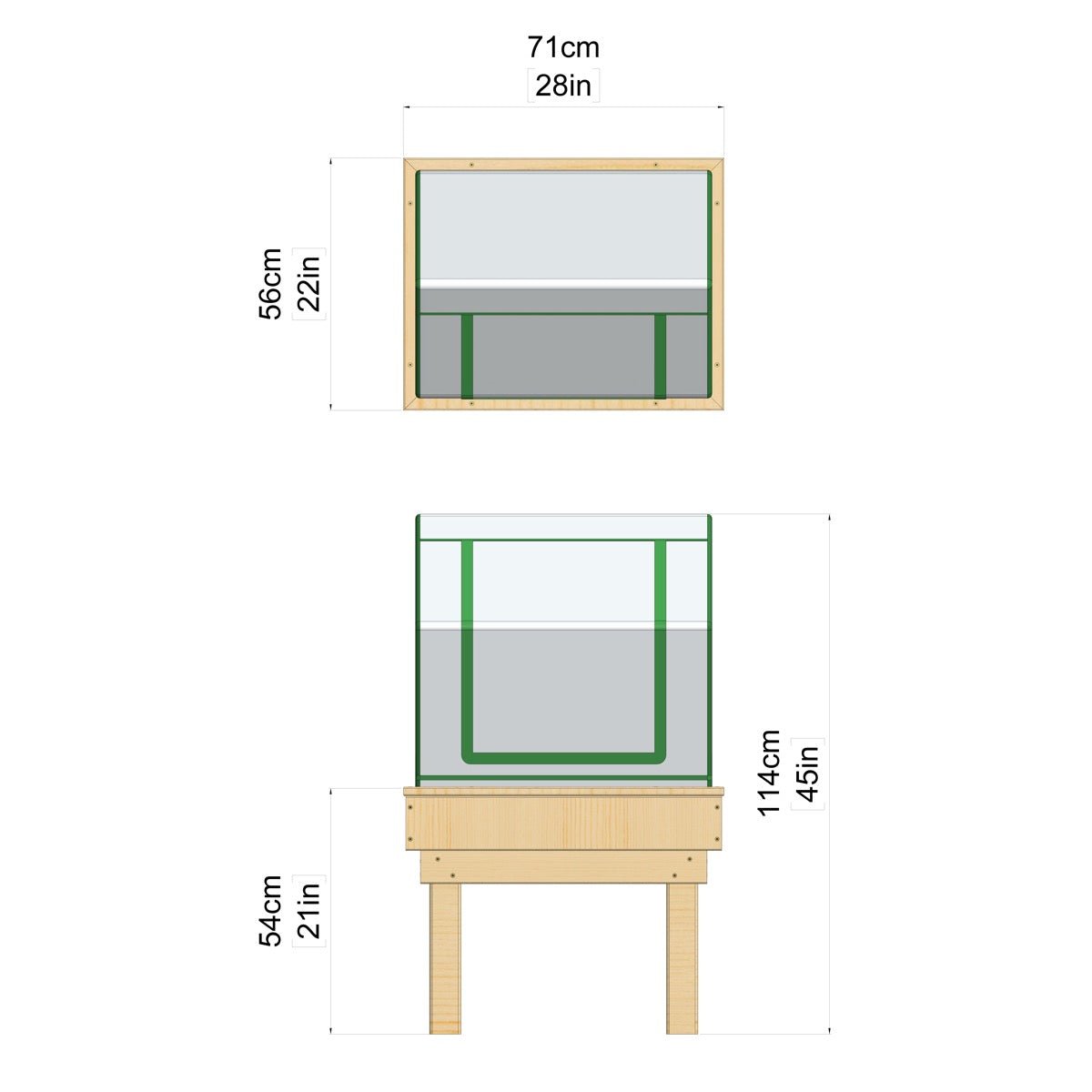 Rebo Wooden Learn and Grow Single Planter with Greenhouse