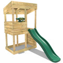 Rebo Wooden Lookout Tower Playhouse with 6ft Slide - Lookout with Adventure Pack