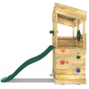 Rebo Wooden Lookout Tower Playhouse with 6ft Slide - Lookout with Adventure Pack