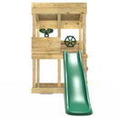 Rebo Wooden Lookout Tower Playhouse with 6ft Slide - Lookout with Adventure Pack