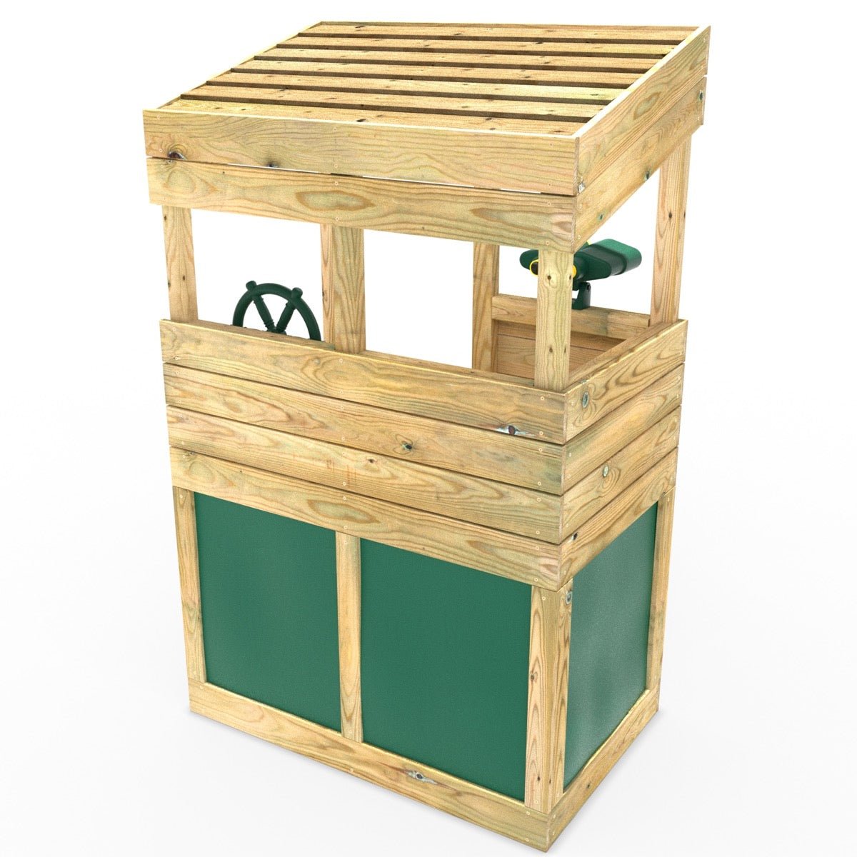 Rebo Wooden Lookout Tower Playhouse with 6ft Slide