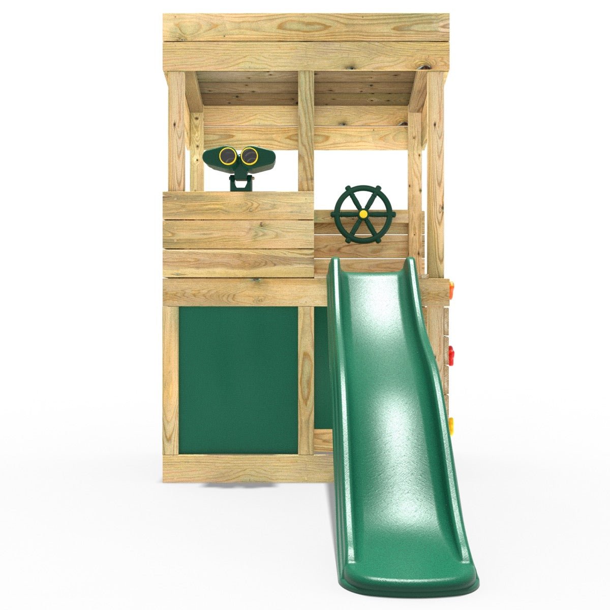 Rebo Wooden Lookout Tower Playhouse with 6ft Slide - Lookout with Den & Adventure