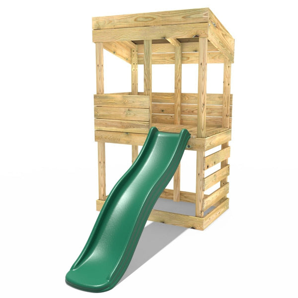 Rebo Wooden Lookout Tower Playhouse with 6ft Slide - Standard Lookout