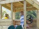 Rebo Wooden Lookout Tower Playhouse with 6ft Slide & Swing - Badlands