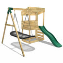 Rebo Wooden Lookout Tower Playhouse with 6ft Slide & Swing - Cascades