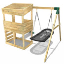Rebo Wooden Lookout Tower Playhouse with 6ft Slide & Swing - Cascades