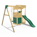 Rebo Wooden Lookout Tower Playhouse with 6ft Slide & Swing - Yellowstone