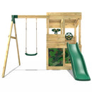 Rebo Wooden Lookout Tower Playhouse with 6ft Slide & Swing - Yellowstone Camouflage
