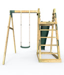 Rebo Wooden Pyramid Activity Frame with Swings & 10ft Water Slide - Angel