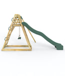 Rebo Wooden Pyramid Activity Frame with Swings & 10ft Water Slide - Angel