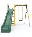 Rebo Wooden Pyramid Activity Frame with Swings & 10ft Water Slide - Angel