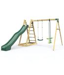 Rebo Wooden Pyramid Activity Frame with Swings & 10ft Water Slide - Feather
