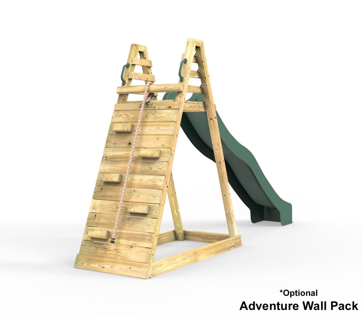 Rebo Wooden Pyramid Activity Frame with Swings & 10ft Water Slide - Horseshoe