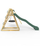 Rebo Wooden Pyramid Activity Frame with Swings & 10ft Water Slide - Looking Glass