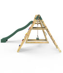 Rebo Wooden Pyramid Climbing Frame with Swings & 10ft Water Slide - Angel