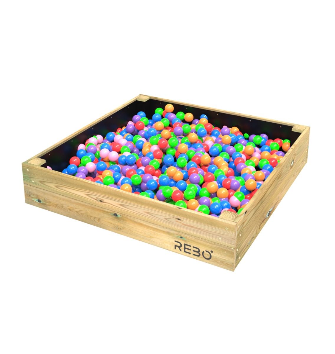 Rebo Wooden Sandpit Ball Pool Square Frame – 120cm x 120cm