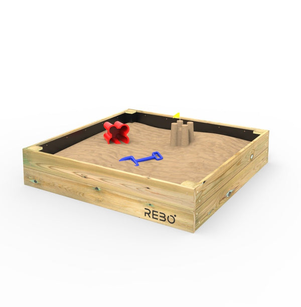 Rebo Wooden Sandpit Ball Pool Square Frame – 120cm x 120cm