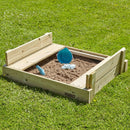 Rebo Wooden Sandpit Ball Pool with Folding Lid and Benches – 80cm x 80cm