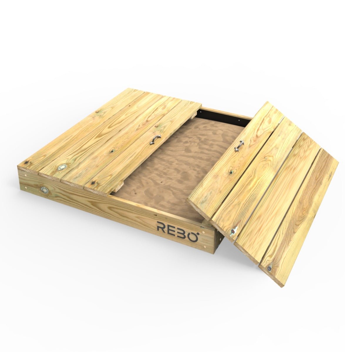 Rebo Wooden Sandpit Ball Pool with Removable Lid – 100cm x 100cm