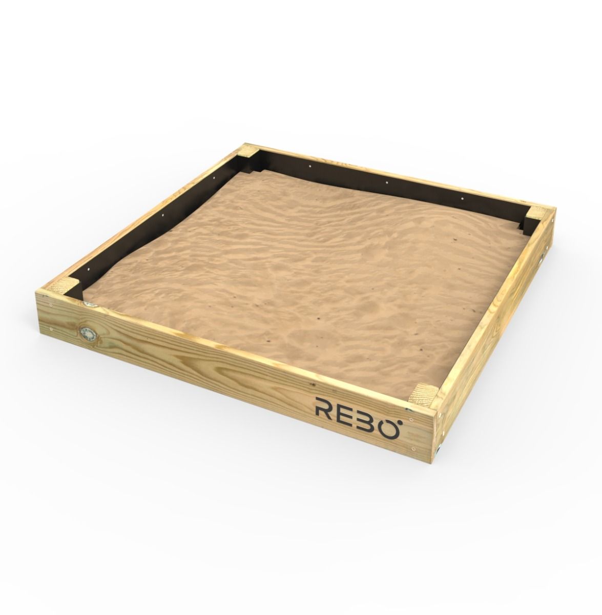 Rebo Wooden Sandpit Ball Pool with Removable Lid – 100cm x 100cm