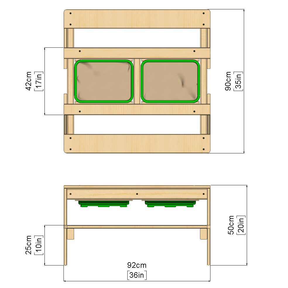 Rebo Wooden Sandpit With Lid Sand & Water Picnic Table Play Bench – Double