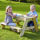 Rebo Wooden Sandpit With Lid Sand & Water Picnic Table Play Bench – Double