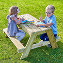 Rebo Wooden Sandpit With Lid Sand & Water Picnic Table Play Bench – Double