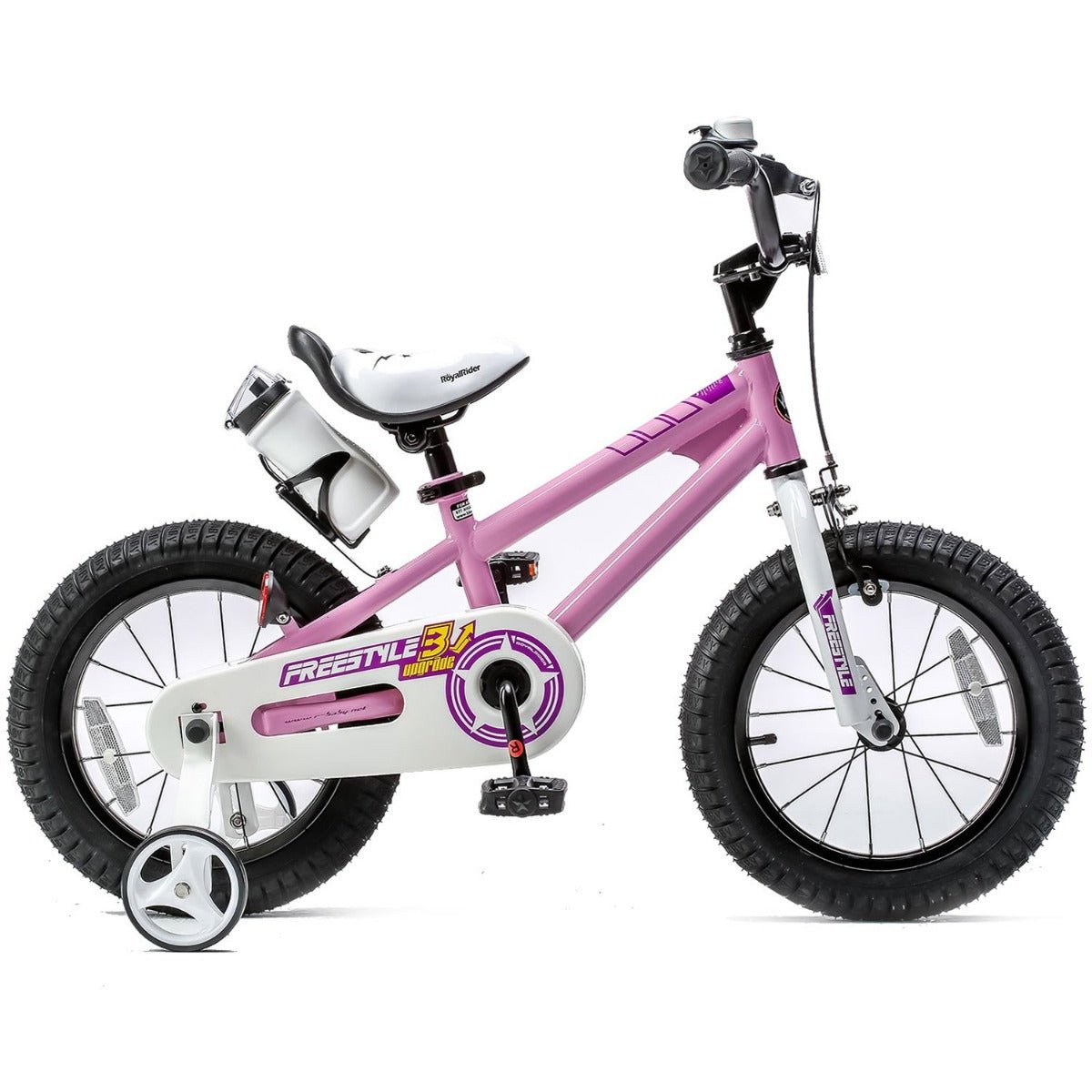 RoyalBaby Freestyle 12" Unisex Kids Bike With Stabilisers - Pink