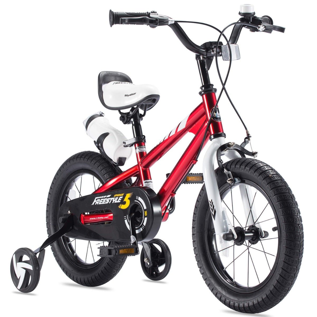 RoyalBaby Freestyle Children’s Pedal Bicycle & Stabilisers 12” Wheel - Red