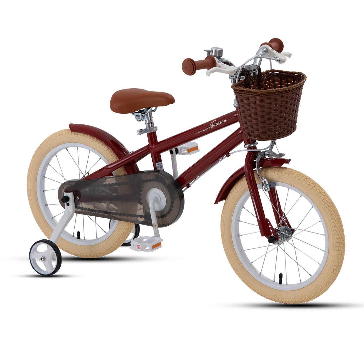 RoyalBaby Macaron Kids Pedal Ride on Bike with Stabilisers and 14” Wheel - Red