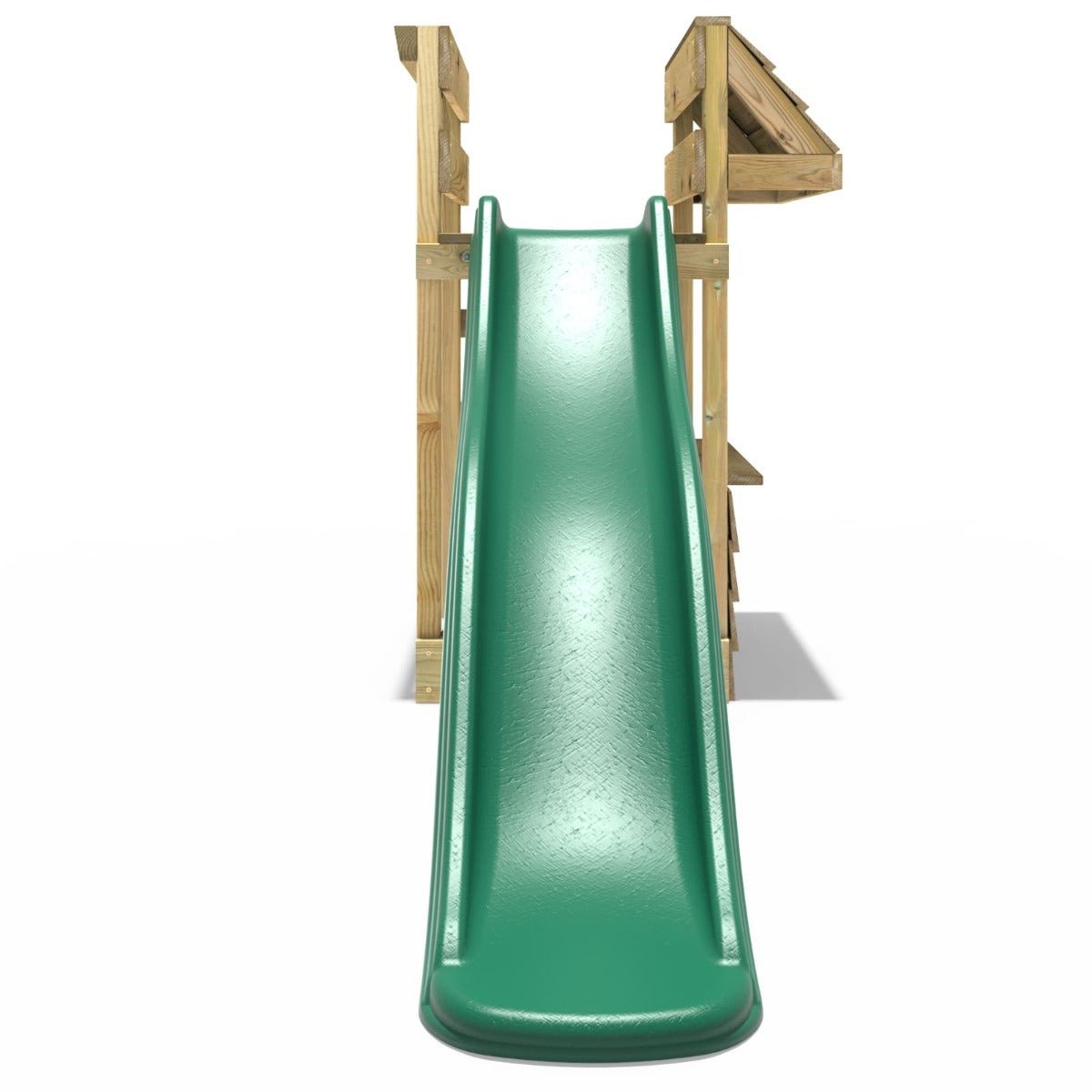 Shop Pack Add-on Wooden Platform with 6FT Slide for Rebo Swing Sets – Dark Green